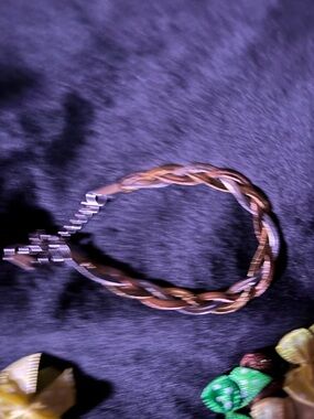 Braided Two-Tone Leather Bracelet - Brown & Silver